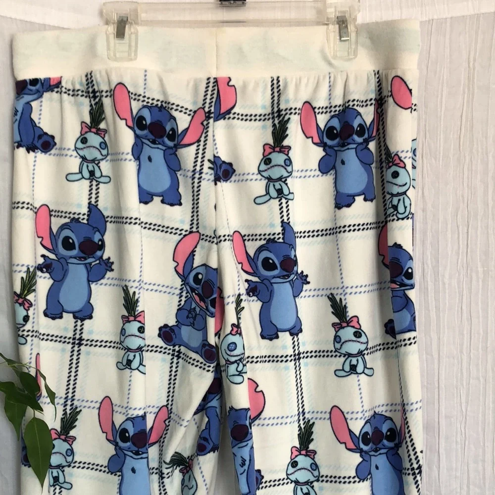 DISNEY STITCH size large unisex super soft pajama loungewear pants w/ elastic - Picture 8 of 12